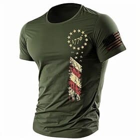 4th of July 2026 250th Memorial Day Men's Patriotic Patriot Graphic US Flag Veteran Short Sleeve T-Shirt Street