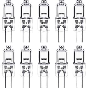 10PCS G4 10W Halogen Bulb 12V Kitchen Hood Bulb Warm White 3000K for Bedroom Bathroom Cabinet Living and Dining Room Energy Efficiency
