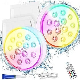 Rechargeable Submersible Pool Lights Bright Floating LED Lights, Underwater Lights Beautiful RGB for Swimming Pool, Hot Tub, Spa