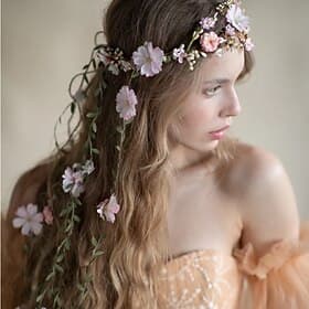 Floral Princesse accessoire Accessoires Elfe Feuille Fleuri Déguisement Femmes Celtique Fantaisie Halloween Carnaval Mascarade Fête / Soirée Adulte Chapeau