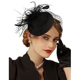 Elegant Retro Vintage Fascinators Hat Fascinator Veil Headband Bridal Fancy Dress Women's Carnival Masquerade Party / Evening Bachelorette Party Adults Headwea