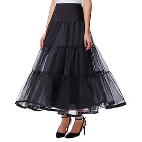 Retro Vintage 1950s Petticoat Hoop Skirt Tulle Skirt Bridal Solid Color Fancy Dress Women's Kings Day Halloween Masquerade Wedding Party Casual Daily Adults Sk