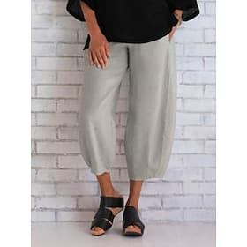 Women's  100% Cotton Capri Pants Summer Shorts Casual Daily Ankle-Length Plain Side Pockets Breathability Comfortable Inelastic Weekend Black Navy Blue Khaki G