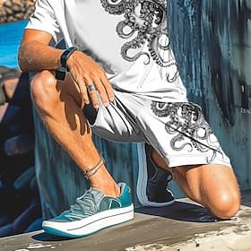 Men's Animal Octopus Swimming Trunks Board Shorts Swim Shorts Mid Waist Vacation Hawaiian Holiday Vacation Holiday Beach Drawstring with Mesh lining Elastic Wa