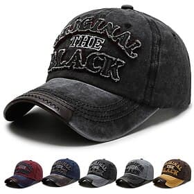Men's Baseball Cap Sun Hat Trucker Hat Black Navy Blue Cotton Embroidered Vintage Fashion Casual Street Daily Letter Adjustable Sunscreen Breathable