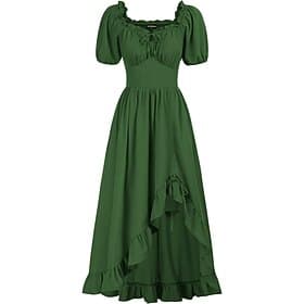Retro Vintage Medieval Renaissance Celtic Dress Viking Elven Fancy Dress Women's Celtic Pirate Fantasy Halloween Carnival Masquerade LARP Adults Dress
