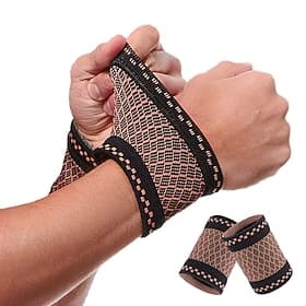 Copper Wrist Compression Brace (2Pcs), Elastic Wrist Support Sleeve Wrist Braces for Tendonitis, Arthritis, Carpal Tunnel Pain Relief, Soft Wrist Wrap Wristban
