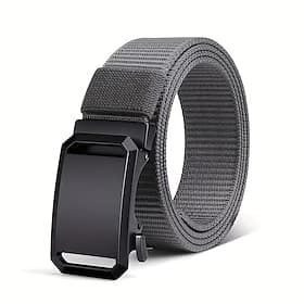 Men's Belt Outdoor Belt with Metal Buckle Automatic Buckle Nylon Adjustable Heavy-Duty Plain Blue Black Outdoor Daily Waist Belt