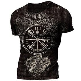 T-shirt Print 3D Medieval Celtic T-shirt Sleeve Graphic for Men's Adults' 3D Print  for Halloween Carnival Masquerade Casual Daily
