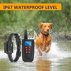 Kein Schock Hundetrainingshalsband 3300 Fuß Reichweite Piepton Vibrations-Haustiertrainer IPX7 Wasserdichtes wiederaufladbares Haustiertrainingshalsband Keine