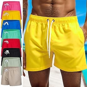 short de bain pour homme maillot de bain avec doublure en filet short de bain bas à séchage rapide cordon élastique respirant avec poches - natation surf plage