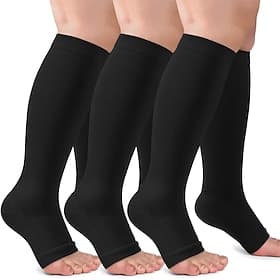 3 Pairs Toeless Compression Socks,15-20mmHg  Neuropathy Socks Bunion Socks Opened Toe Compression Stockings for Men Women,Suit for Running,Nurse,Travel,Cycling