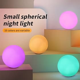 Lumière LED pour piscine, petite veilleuse LED 16 couleurs réglables, boule ronde, lampe d'extérieur étanche à LED, lampe à boule circulaire lumineuse, cour, r