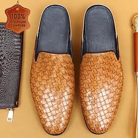 Herren Cloggs  Pantoletten Vollnarbenleder Leder Komfortabel Rutschfest Halbschuhe Schwarz Braun