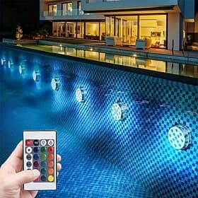 dompelbaar led-zwembadlicht, RGB-kleurverandering 13-led magnetisch - draadloze afstandsbediening, waterdicht voor zwembad, aquarium, badkuipdecor, feesten, va