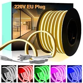 Waterproof LED Neon Light 5-25M/16-90ft Various Colors of Neon Light Strip Pool Light Strip and Plug-in Neon Light Strip Suitable for Bedrooms Kitchens Balcoba