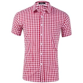 Oktoberfest Shirt Gingham Shirt Bavarian German Munich Wiesn Men's Traditional Style Cloth