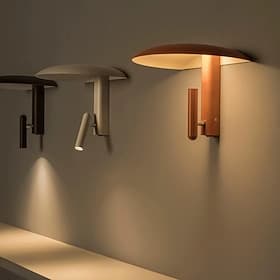 Arandela de parede LED interna de 10W com foco ajustável, design moderno em formato de cogumelo, em metal, ideal para iluminação de quartos e banheiros, luz br