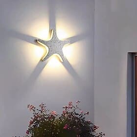 applique da parete per esterni a led bianco caldo metallo paese americano semplice plafoniera per bambini 10w creatività moderna forma stella marina ragazza sc
