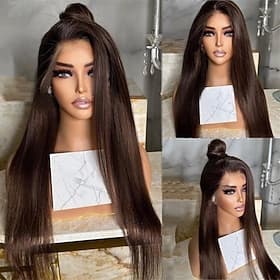 Cabelo humano remy 13x4 Lace Front Peruca Parte livre Cabelo Brasileiro Liso Seda Ruivo Peruca 130% 150% Densidade do Cabelo com o cabelo do bebê Riscas Natura