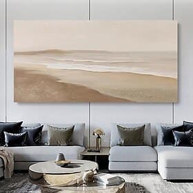 Ölgemälde Wabi Sabi Malerei handgemalt große beige Kunst braun 3D minimalistische Malerei auf Leinwand braun 3D Textur Wandkunst neutral beige Bogen Gips Maler