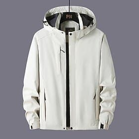 Men's Hoodie Jacket Hiking Jacket Rain Jacket Spring Autumn / Fall Outdoor Waterproof Quick Dry Breathable Jacket Single Slider Camping / Hiking / Caving Dark