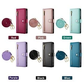 Phone Case For Samsung Galaxy S26 Ultra Plus S25 S24 S23 S22 S23 FE S21 Ultra Plus S20 A55 5G A35 5G Back Cover with Stand Holder Magnetic Zipper Retro TPU PU