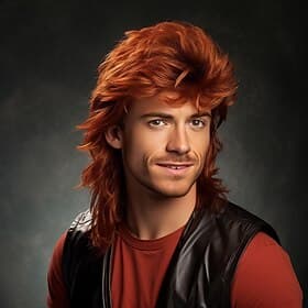 Ginger Blonde  Mullet Wig Adult Funny Wigs for Men Pop Rock Wig Joe Dirt Wig for 70s 80s Wig Halloween Cosplay Party Wigs