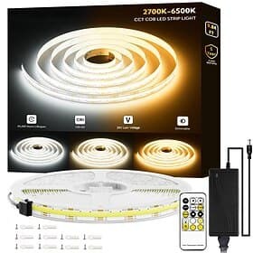 3M 5m 7m Flexible LED-Lichtstreifen Lichtsets 608 LEDs COB 10mm 1 Satz Halterung 1 Wechselstromkabel 1  24V 3A Netzteil 1 Set Warmweiß LED-Streifenlicht Party