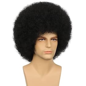 70-talls Rock Disco Afro Parykker Menn Kvinner Limfri Bruk og Gå Parykk fluffy Kort Afro Krøllete Karneval Syntetisk Hippie Daglig Fest Parykk Halloween Parykk