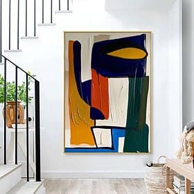 pittura a olio fatta a manosu teladecorazione artistica da paretepittura astratta con coltellopaesaggio bluper la decorazione domestica pittura arrotolata senz
