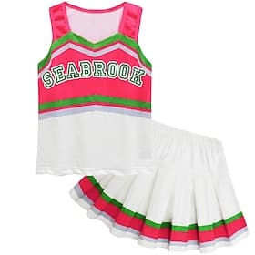 Zombie Cheerleader Skirt Outfits Cosplay for Girls' Kids Masquerade Party Performance