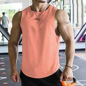 Men's Solid Colored Workout Tank Top Running Tank Top Gym Tank Top Summer Sleeveless Casual Athleisure Quick Dry Soft Breathable Gym Workout Running Walking Jo