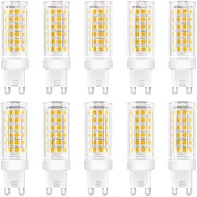 10pcs G9 LED Bulbs 9W Equivalent to 90W Halogen Bulb 360 Beam Angle BulbNo Flickering