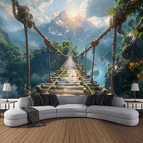 Nature Landscape Sky Ladder Hanging Tapestry Wall Art Large Tapestry Mural Decor Photograph Backdrop Blanket Curtain Home Bedroom Living Room Decoration