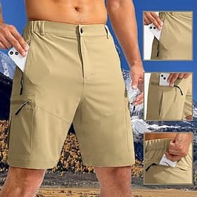 Herren Sportliche Shorts Cargo Shorts Kurze Hosen Outdoor Shorts Kurze Hose für Wanderer Elastische Taille Tasche mit Reißverschluss Glatt Atmungsaktiv Schnell
