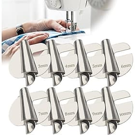 8 piezas de prensatelas universales para dobladillo enrollado de 3 a 10 mm de ancho, prensatelas para máquina de coser, prensatelas para dobladillo, prensatela