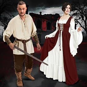 Couples Retro Vintage Medieval Renaissance Outfits Halloween Group Couples Costumes Pirate Viking Ranger Vikings: Valhalla Men's Women's Halloween Carnival Per