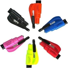 6Pcs Car Window Breaker Tool Keychain3 in 1 Glass Breaker and Seatbelt Cutter  Survival Whistle Emergency Keychain Car Escape Tool Applicable to All Cars Car A