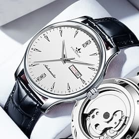 Men Quartz Watch Minimalist Sports Casual Business Luminous Calendar Date Week Waterproof Leather Watch