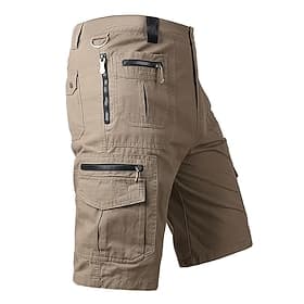 Herren Taktische Shorts Cargo-Shorts Caprihose Reißverschlusstasche Mehrere Taschen Einfach Komfort tragbar Wadenlang Lässig Täglich Ferien Sport Mode Schwarz