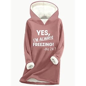 Women's Hoodie Sweatshirt Fleece Letter Street Dailywear Print Casual Comfrt Hoodie Long Sleeve Micro-elastic Fall Winter Fall  Winter Comfrt Breathable Soft F