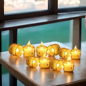 LED Electronic Candle Light Battery Powered Ghost Festival Decoration Night Light for Christmas New Year Wedding Party Home Decoration Lighting 4/12/24pcs for