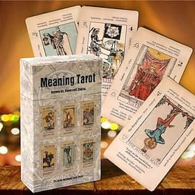 Bedeutung Tarotkarte mit Bedeutung darauf Tarot-Schlüsselwort für Anfänger antikes Tarotdeck Tarot lernen 78 Karten für Weihnachtsgeschenke
