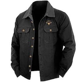 Herren Kuhmuster Arbeitshemd Westernhemd Cargohemd Langarm Lässig Sport  Outdoor Ausgehen Herbst Winter Umlegekragen Button-Down Schwarz Armeegrün Khaki