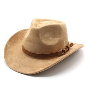 Homens Chapéu de sol Chapéu de caubói Chapéu Fedora Trilby Preto Creme De Lã Estilo vintage Moda século 18 Estado do Texas Diário Festa temática Cor Sólida / S
