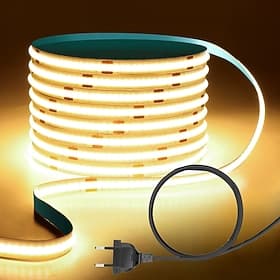 COB LED Light Strip 2-40M, IP65 Waterproof 240 LEDs/m, Super Bright Tape Strip Light for Bedroom, Kitchen, Outdoor Decor AC220V EU AU UK Plug