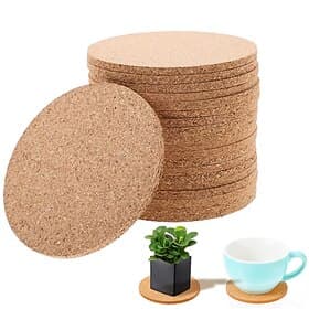 10/20pcs Cork Coaster for Drink Absorbent Tea or Coffee Coaster Set Round Heat Resistant Bar Coasters Reusable Table Blank Coasters Gifts for Wine Glass Cup Mu