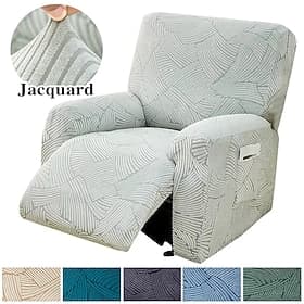 Jacquard Recliner Covers Slipcovers Lazyboy Covers Couch Chair Cover 4-Pcs Set, Non Slip Reclining with Storage Pockets Furniture Protector for Living Room thumbnail 2