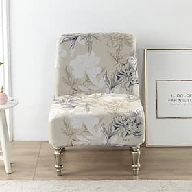 Floral Chair Covers Luxury High Stretch Armless Chair Slipcovers for Large Chairs, Removable Furniture Protector for Living Dining Room Hotel